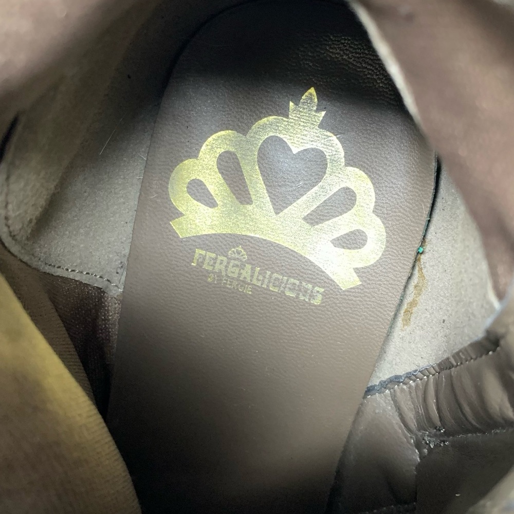 Fergalicious Trina Corset Lace Spat Heeled Booties 7.5 Bohemian Western Neutral - Picture 12 of 16